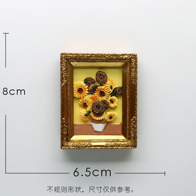 Pasaulyje žinomas paveikslas Van Gogo paveikslas Paveikslų rėmelis 3d šaldytuvo magnetai žvaigždėtas dangus saulėgrąža siesta šaldytuvo lipdukai dovanos