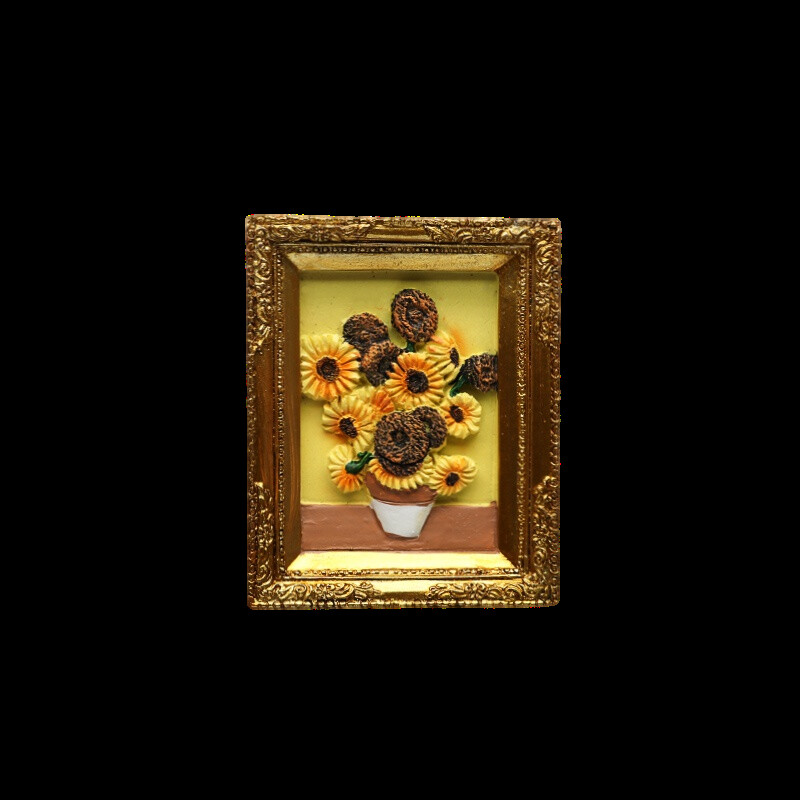 Pasaulyje žinomas paveikslas Van Gogo paveikslas Paveikslų rėmelis 3d šaldytuvo magnetai žvaigždėtas dangus saulėgrąža siesta šaldytuvo lipdukai dovanos