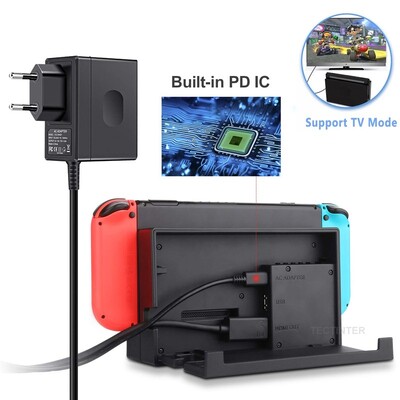 Adaptor de alimentare CA Încărcător compatibil cu consola de jocuri Nintendo Switch Încărcător de perete tip C Conexiune UE/SUA pentru accesorii portalului PS5