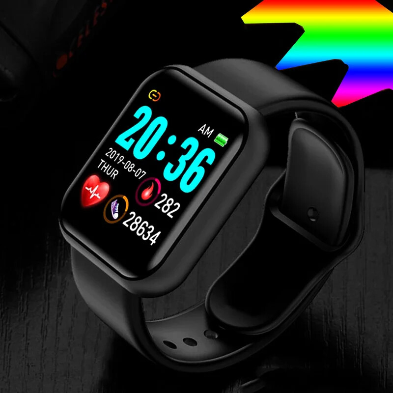 2024 Ceas digital inteligent la modă Femei Bărbați cu Y68 D20 Bluetooth Memento de apel Telecomanda Aparat foto Ceas de mână sport pentru Apple Android