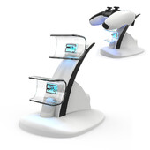 Gyors töltés PS5 vezérlőhöz Gamepad Kettős töltés Playstation 5 kontroller töltőhöz Dokkoló állvány Tartozékok