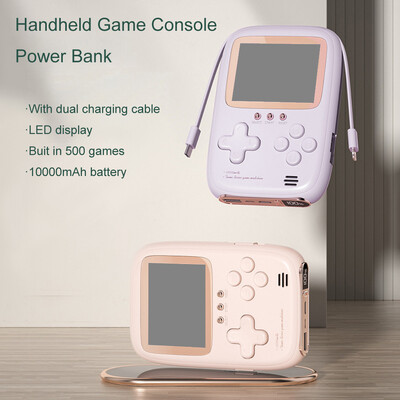 Kézi játékkonzol 2 az 1-ben Power Bank 10000 MAh kétvezetékes töltéssel Treasure Nosztalgikus Retro Gyermekkori játékok
