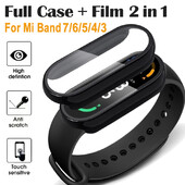 Ochranné puzdro 2 v 1 pre Xiaomi Mi Band 7 6 5 4 3 ks, ochranný kryt s nárazuvzdorným rámom pre MiBand 7 NFC