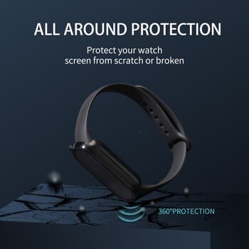 Калъф с протектор за екран 2в1+3D фолио за Xiaomi Mi Band 7 6 5 4 3 PC Пълно покритие Защитно противоударно покритие за рамка за Miband 7 NFC