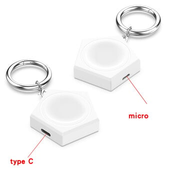 Ново преносимо мини зарядно за Samsung Galaxy Watch FE/ 7 & Watch 3/4/5 6 Keychain Micro & Type-C Travel Charging Dock Active 1/2