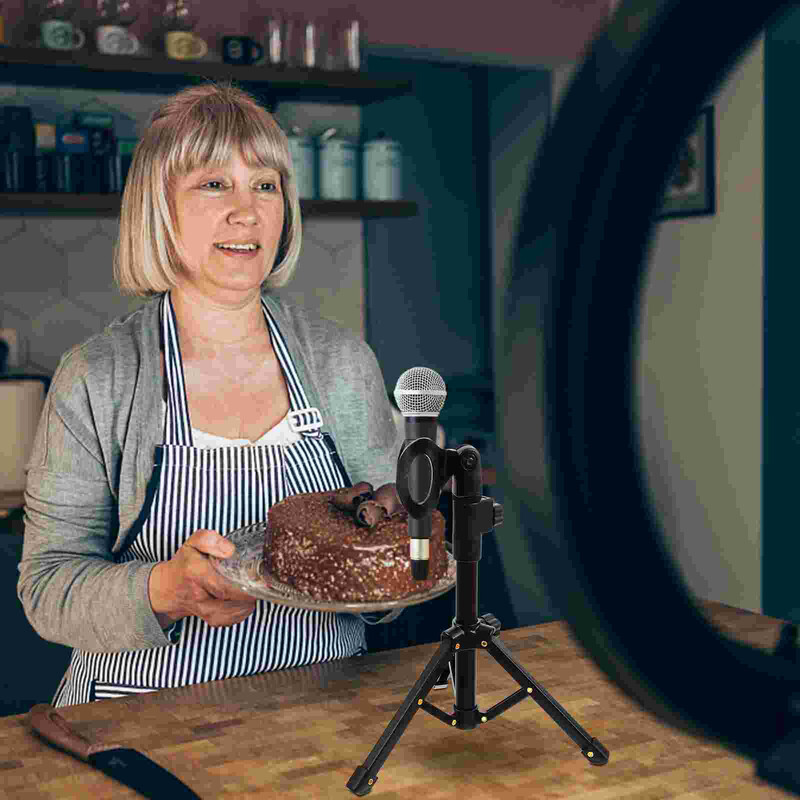 Stalo mikrofono stovas Mikrofono atrama Stalinio kompiuterio grindų podcast Ištraukiamas teleskopinis laikiklis