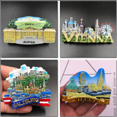 Rakúsko Viedeň turistický suvenír nálepka na chladničku kuchynská dekorácia 3D magnetická nálepka na chladničku magnety na chladničku darčeky