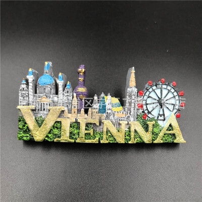 Rakúsko Viedeň turistický suvenír nálepka na chladničku kuchynská dekorácia 3D magnetická nálepka na chladničku magnety na chladničku darčeky