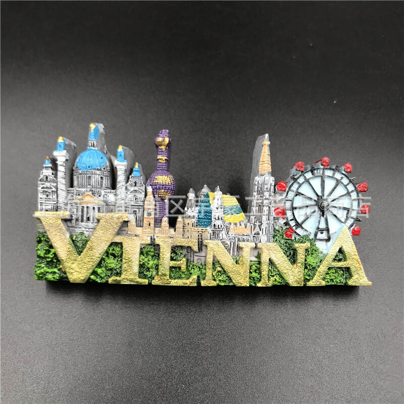 Rakúsko Viedeň turistický suvenír nálepka na chladničku kuchynská dekorácia 3D magnetická nálepka na chladničku magnety na chladničku darčeky