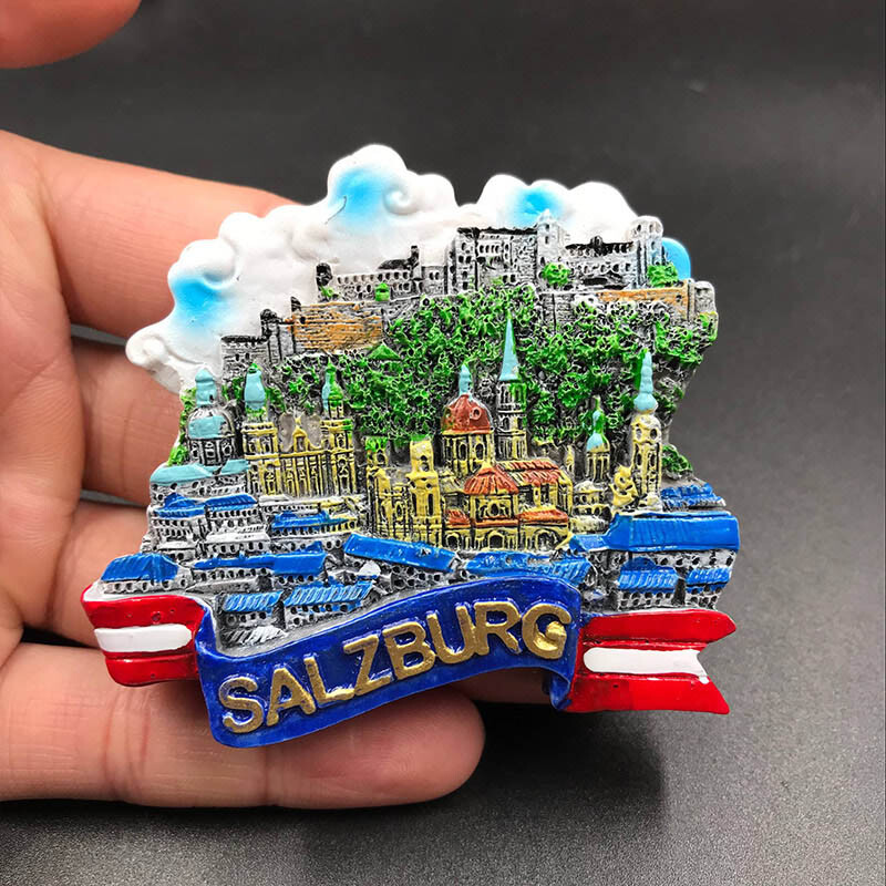 Rakúsko Viedeň turistický suvenír nálepka na chladničku kuchynská dekorácia 3D magnetická nálepka na chladničku magnety na chladničku darčeky