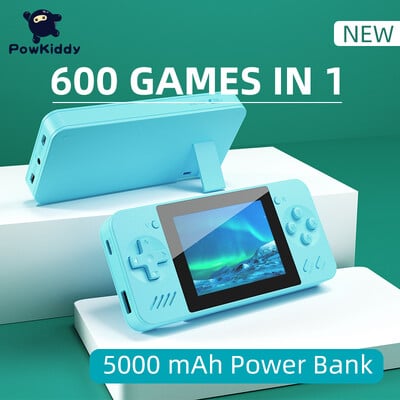 POWKIDDY Q35 kézi játékkonzol 5000 mAh mobil tápegység 8 bites játék Olcsó gyerekajándékok Av Out támogatás két játékos számára