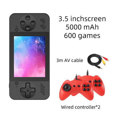 POWKIDDY Q35 delninis žaidimų pultas, 5000 mAh mobilusis maitinimo šaltinis, 8 bitų žaidimas, pigios dovanos vaikams, palaikymas dviems žaidėjams