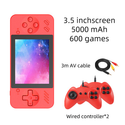 POWKIDDY Q35 delninis žaidimų pultas, 5000 mAh mobilusis maitinimo šaltinis, 8 bitų žaidimas, pigios dovanos vaikams, palaikymas dviems žaidėjams