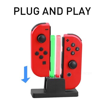 Βάση φόρτισης Gamepad Συμβατό με ελεγκτή Nintendo Dual Charger Joystick Stand LED για Switch OLED NS Joypad Accessories