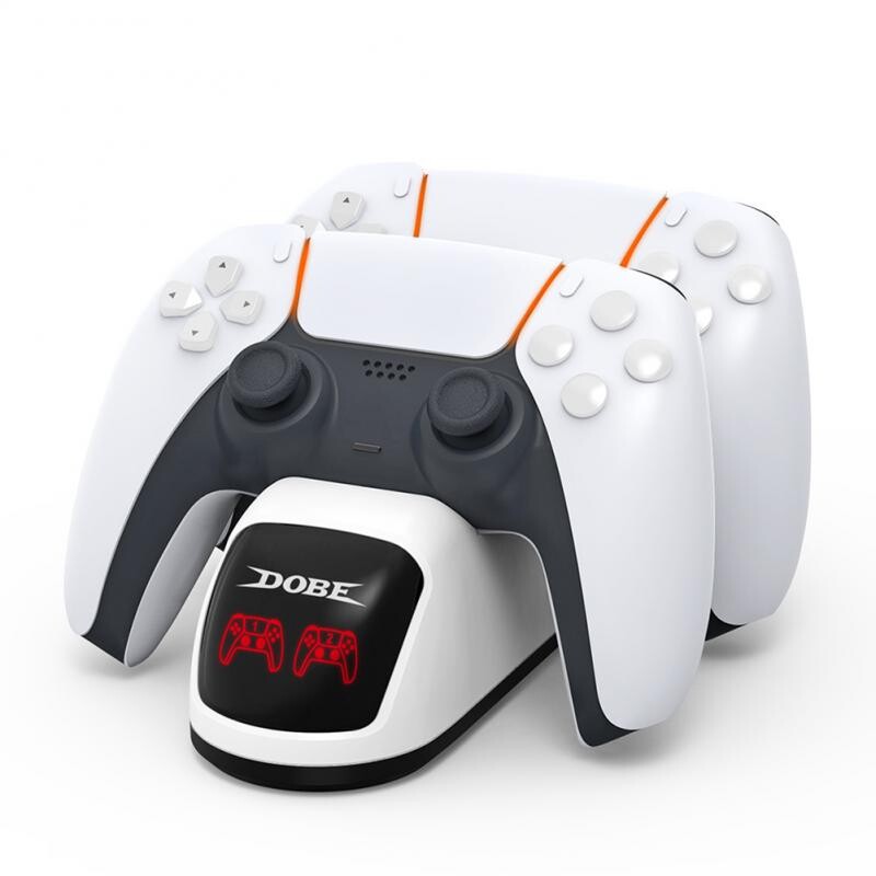 Dvostruki punjač Bijeli otporan na toplinu Brzo punjenje Plug and Play Manje prostora Igraća konzola Kontroler punjača Stabilno fiksiranje Sigurnije za korištenje