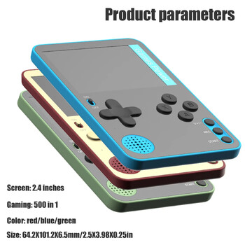 K10 Portable Game Console 500 Retro Games Παιδικά Ρετρό Κλασικά Παιχνίδια Παιχνίδι Χριστουγεννιάτικο Δώρο 400mAh Λεπτή συσκευή αναπαραγωγής παιχνιδιών χειρός