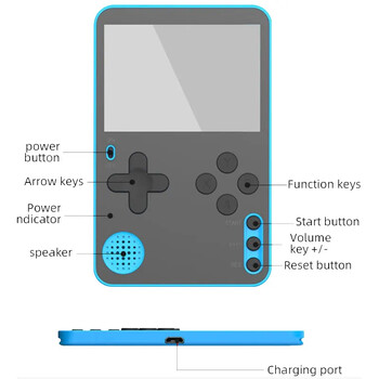 K10 Portable Game Console 500 Retro Games Παιδικά Ρετρό Κλασικά Παιχνίδια Παιχνίδι Χριστουγεννιάτικο Δώρο 400mAh Λεπτή συσκευή αναπαραγωγής παιχνιδιών χειρός