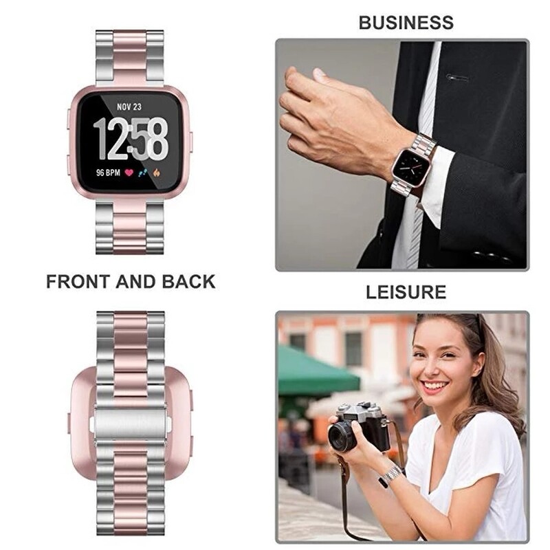 Kovový remienok pre Fitbit Versa 4/Sense 2 Remienok pre Fitbit Versa 3 2 Klasický náramok Náhradný náramok Príslušenstvo
