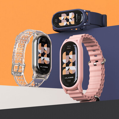 Silikona pulksteņa rokassprādze priekš Mi Band 8 siksniņas Xiaomi Smart Band 8 ūdensizturīgajam viedpulkstenim Xiaomi Miband 8 Correa nomaiņa