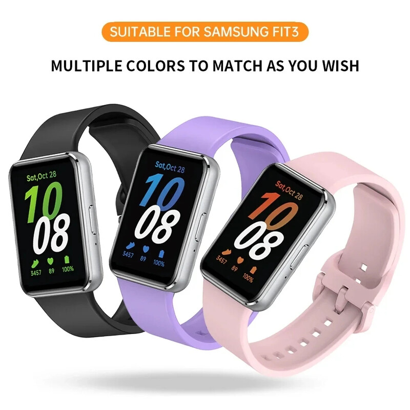 Szilikon szíj Samsung Galaxy Fit 3 óraszíjhoz, karkötő Samsung Galaxy Fit 3 Smart csuklópánt cseretartozékokhoz