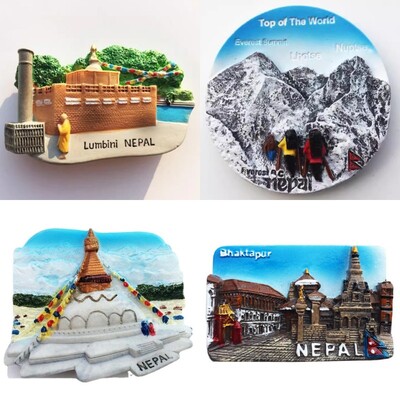 Nepál hűtőmágnesek Katmandu Bodhnath Sztupa Lumbini Mount Everest Utazó szuvenírek Hűtőmatricák Esküvői ajándékok