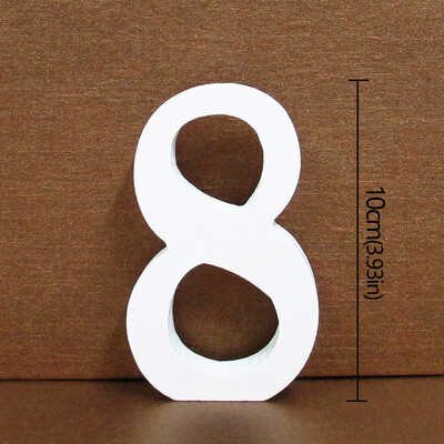 10CM drevené čísla 0-9 drevené zahusťovacie DIY číslice dátum umelecké remeslo voľne stojace biele svadobné narodeninové rekvizity bytové dekorácie