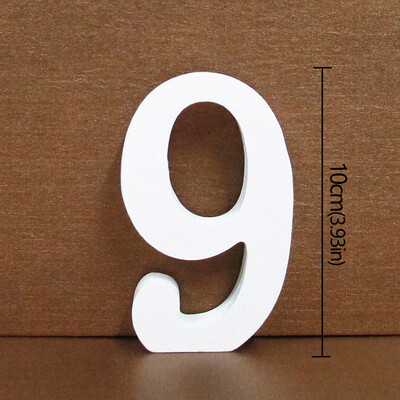 10CM drevené čísla 0-9 drevené zahusťovacie DIY číslice dátum umelecké remeslo voľne stojace biele svadobné narodeninové rekvizity bytové dekorácie