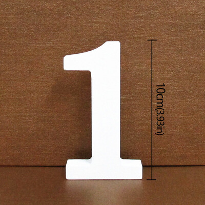 10CM drevené čísla 0-9 drevené zahusťovacie DIY číslice dátum umelecké remeslo voľne stojace biele svadobné narodeninové rekvizity bytové dekorácie
