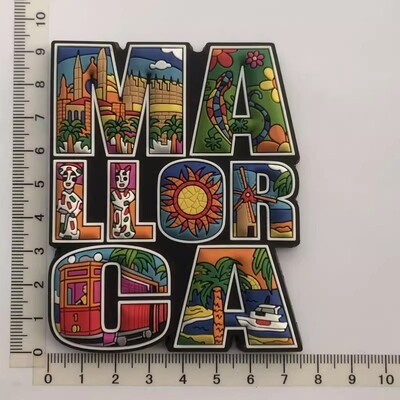 Kanada, Spanyolország, Franciaország, Kenya, Creative Drip Glue Tourism Emlékdísz kézműves ajándék, Mágneses hűtőszekrény matrica