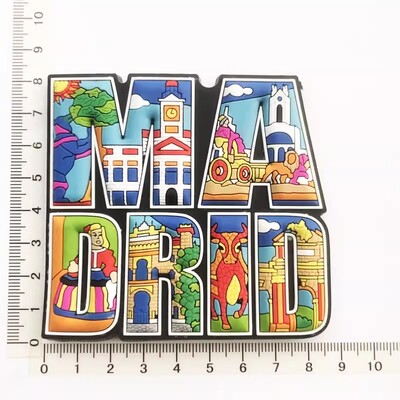 Kanada, Spanyolország, Franciaország, Kenya, Creative Drip Glue Tourism Emlékdísz kézműves ajándék, Mágneses hűtőszekrény matrica