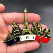 3D stereo francúzske parížske kovové magnety na chladničku, retro živicové magnetické nálepky na chladničku s francúzskym parížskym motívom, turistické suveníry, bytové dekorácie