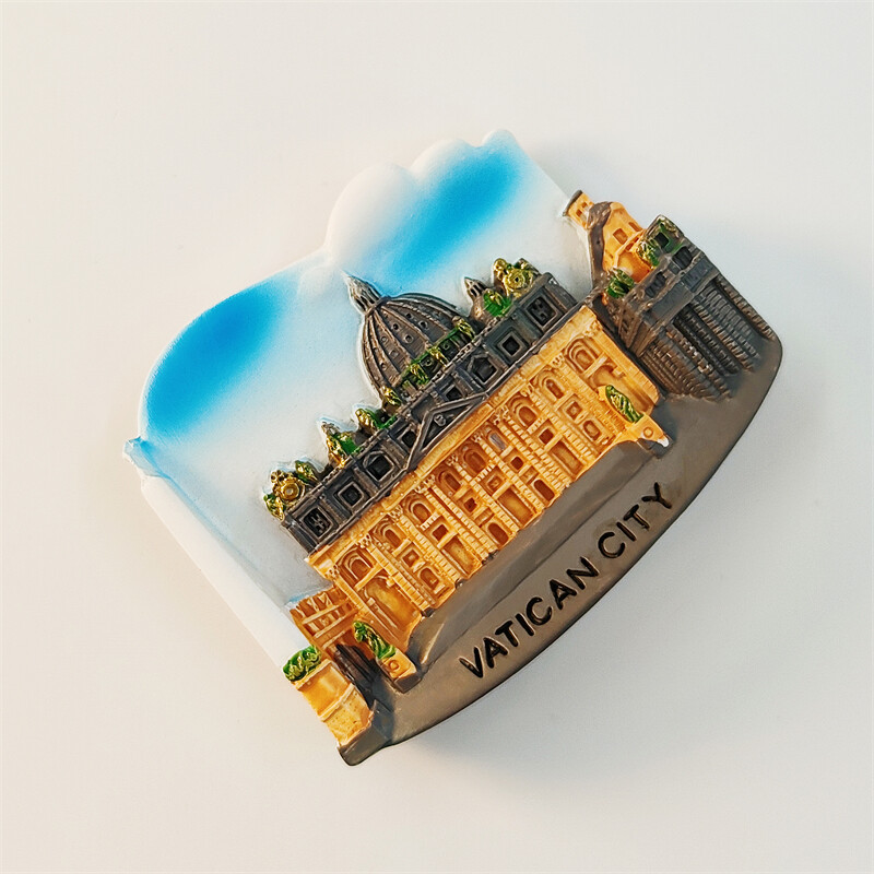 Italia，Roma，vatican，3D stereoscopic，suveniruri turistice，cladiri emblematice，pictură pe rășină，decor pentru casă，magneți de frigider