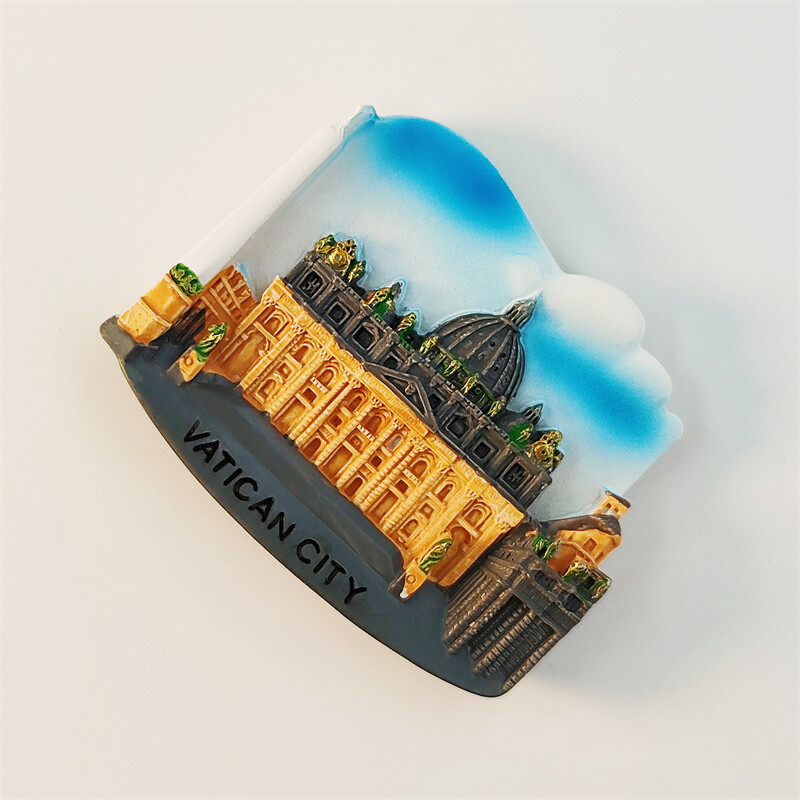 Italia，Roma，vatican，3D stereoscopic，suveniruri turistice，cladiri emblematice，pictură pe rășină，decor pentru casă，magneți de frigider