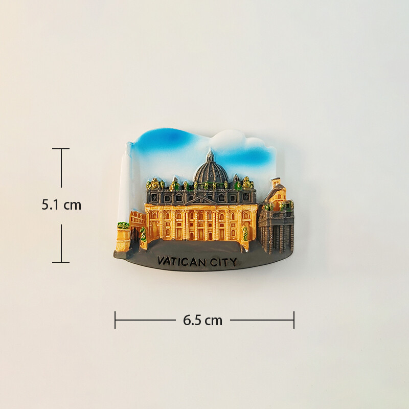 Italia，Roma，vatican，3D stereoscopic，suveniruri turistice，cladiri emblematice，pictură pe rășină，decor pentru casă，magneți de frigider