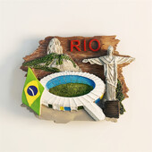 Brazília, Rio de Janeiro, 3D sztereoszkópikus, turisztikai ajándéktárgyak, műgyanta festés, lakberendezési tárgyak, nevezetes épületek, hűtőmágnesek