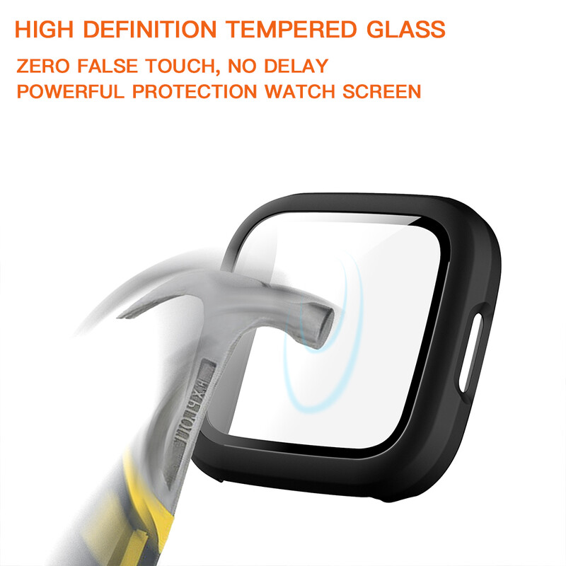 Kaitseümbris Fitbit Versa 2 Plating Protector Katteklaasist Ekraanikaitsed Fitbit Versa2 PC Täiskattega Case Shell jaoks