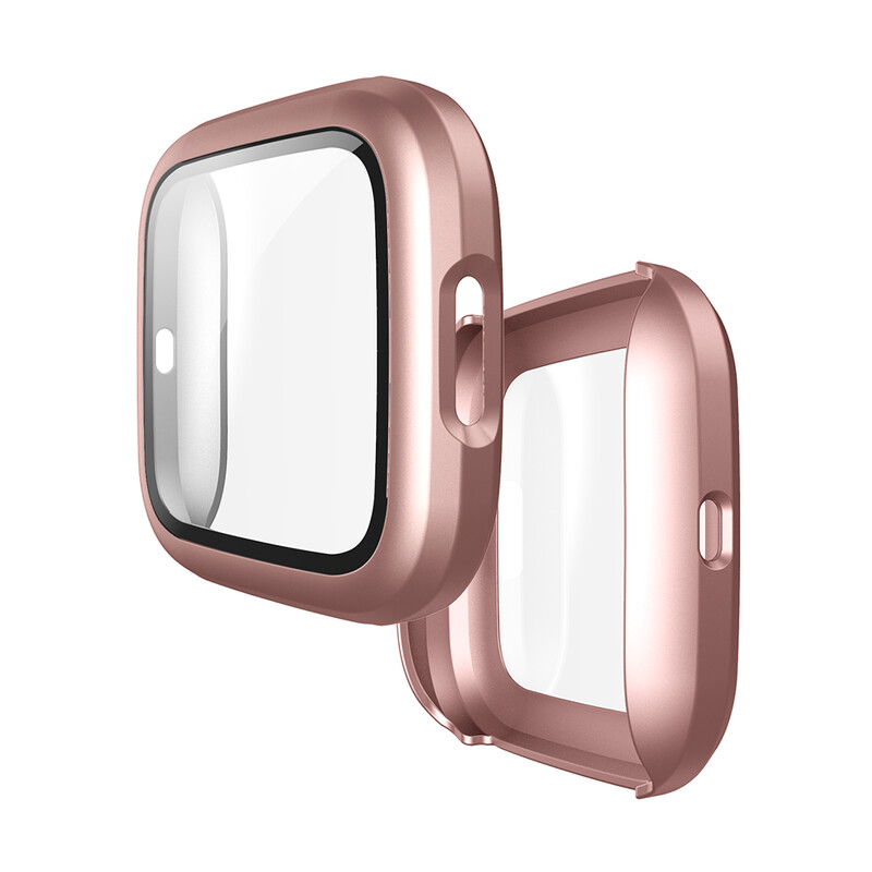 Kaitseümbris Fitbit Versa 2 Plating Protector Katteklaasist Ekraanikaitsed Fitbit Versa2 PC Täiskattega Case Shell jaoks