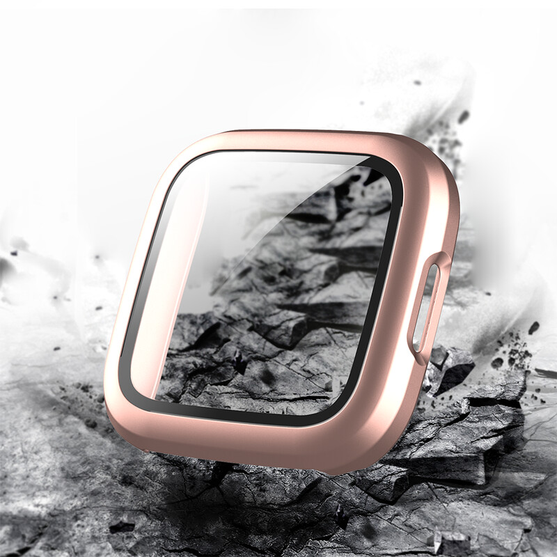 Kaitseümbris Fitbit Versa 2 Plating Protector Katteklaasist Ekraanikaitsed Fitbit Versa2 PC Täiskattega Case Shell jaoks
