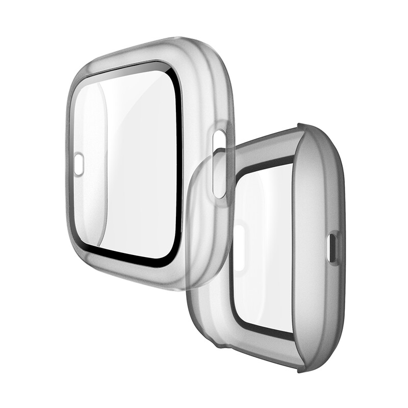 Kaitseümbris Fitbit Versa 2 Plating Protector Katteklaasist Ekraanikaitsed Fitbit Versa2 PC Täiskattega Case Shell jaoks