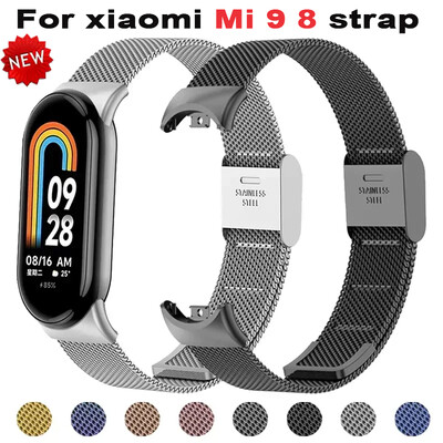 Nerūdijančio plieno dirželis skirtas „Xiaomi Mi 9 8 Band“ metalinei Milanese apyrankei ant „Mi Band 8“ apyrankės „Mi Band 9 8“ dirželio priedams