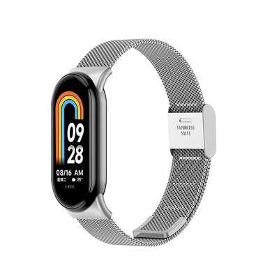 Каишка от неръждаема стомана за Xiaomi Mi 9 8 Band Метална миланска гривна на Mi Band 8 Гривна за каишка Mi Band 9 8 Аксесоари