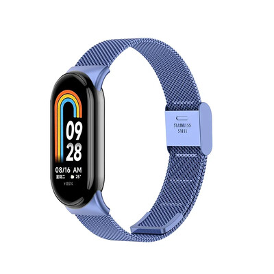 Каишка от неръждаема стомана за Xiaomi Mi 9 8 Band Метална миланска гривна на Mi Band 8 Гривна за каишка Mi Band 9 8 Аксесоари