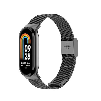 Каишка от неръждаема стомана за Xiaomi Mi 9 8 Band Метална миланска гривна на Mi Band 8 Гривна за каишка Mi Band 9 8 Аксесоари