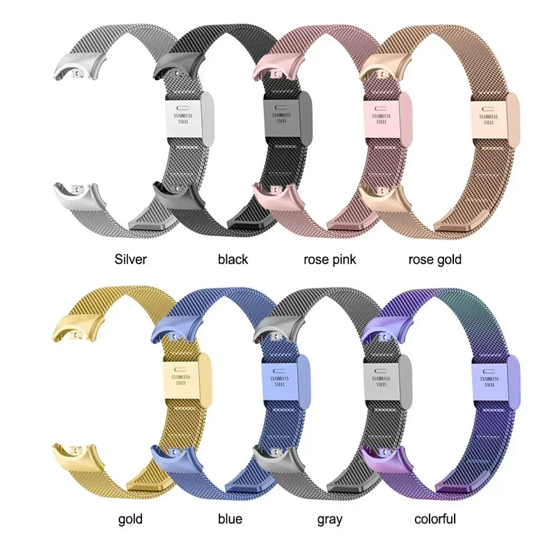 Каишка от неръждаема стомана за Xiaomi Mi 9 8 Band Метална миланска гривна на Mi Band 8 Гривна за каишка Mi Band 9 8 Аксесоари