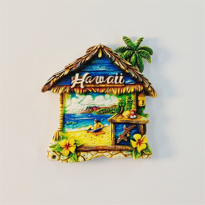 Αμερική, Χαβάη, εξοχικό σπίτι, 3D στερεοσκοπικά, αναμνηστικά τουρισμού, ζωγραφική από ρητίνη, διακόσμηση σπιτιού, συλλογή, μαγνήτες ψυγείου