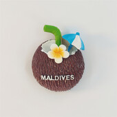 Maldyvai, kokosų pienas, spalvotas piešimas, 3D stereoskopinis, turizmo suvenyrai, dažymas derva, namų dekoravimas, šaldytuvo magnetai 