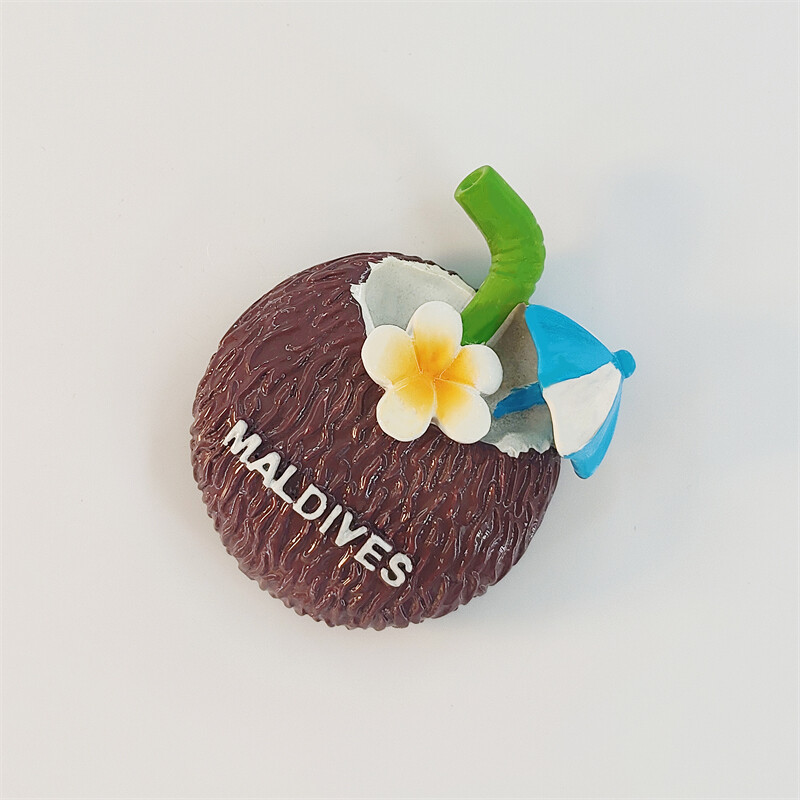 Maldyvai, kokosų pienas, spalvotas piešimas, 3D stereoskopinis, turizmo suvenyrai, dažymas derva, namų dekoravimas, šaldytuvo magnetai ﻿