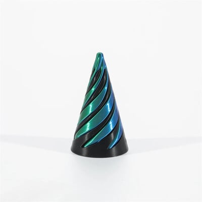 Jucărie cu con spirală imprimată 3D Piramida imposibilă trecere Sculptură trece prin piramidă Jucărie Mini Vortex Thread Illusion