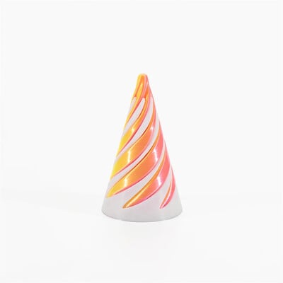 Jucărie cu con spirală imprimată 3D Piramida imposibilă trecere Sculptură trece prin piramidă Jucărie Mini Vortex Thread Illusion