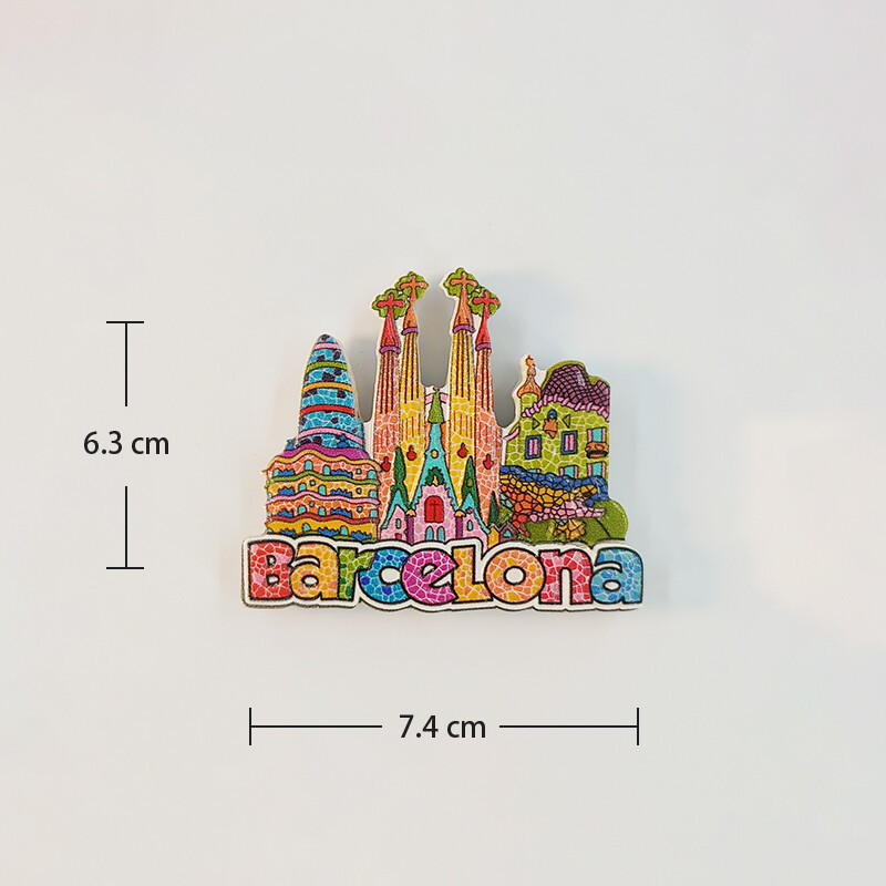 Španielsko, Barcelona, Mozaika, 3D stereoskopické, Turistické suveníry, Maľba živicou, Dekorácia do domu, Zbierka, Magnety na chladničku